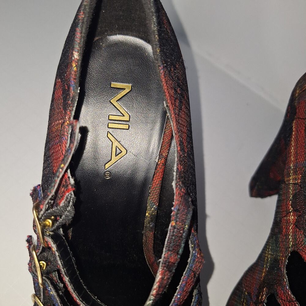 Y2K MIA Scarlett Plaid Mary Jane Heels Triple Strap Tartan Round Toe Size 8.5 - Picture 6 of 13